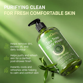 Vue arrière du gel douche Roycederm au thé vert, showing ingredients