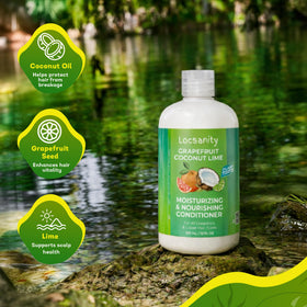 Vue arrière du Locsanity Loc Conditioner montrant les ingrédients