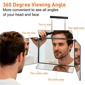 Vue arrière du miroir 5 voies LMZNXCZ avec crochets réglables
