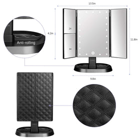 Vue arrière du miroir de maquillage deweisn avec 3 panneaux