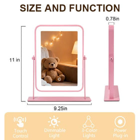 Vue arrière du miroir de maquillage YEKKOPT avec câble USB-C