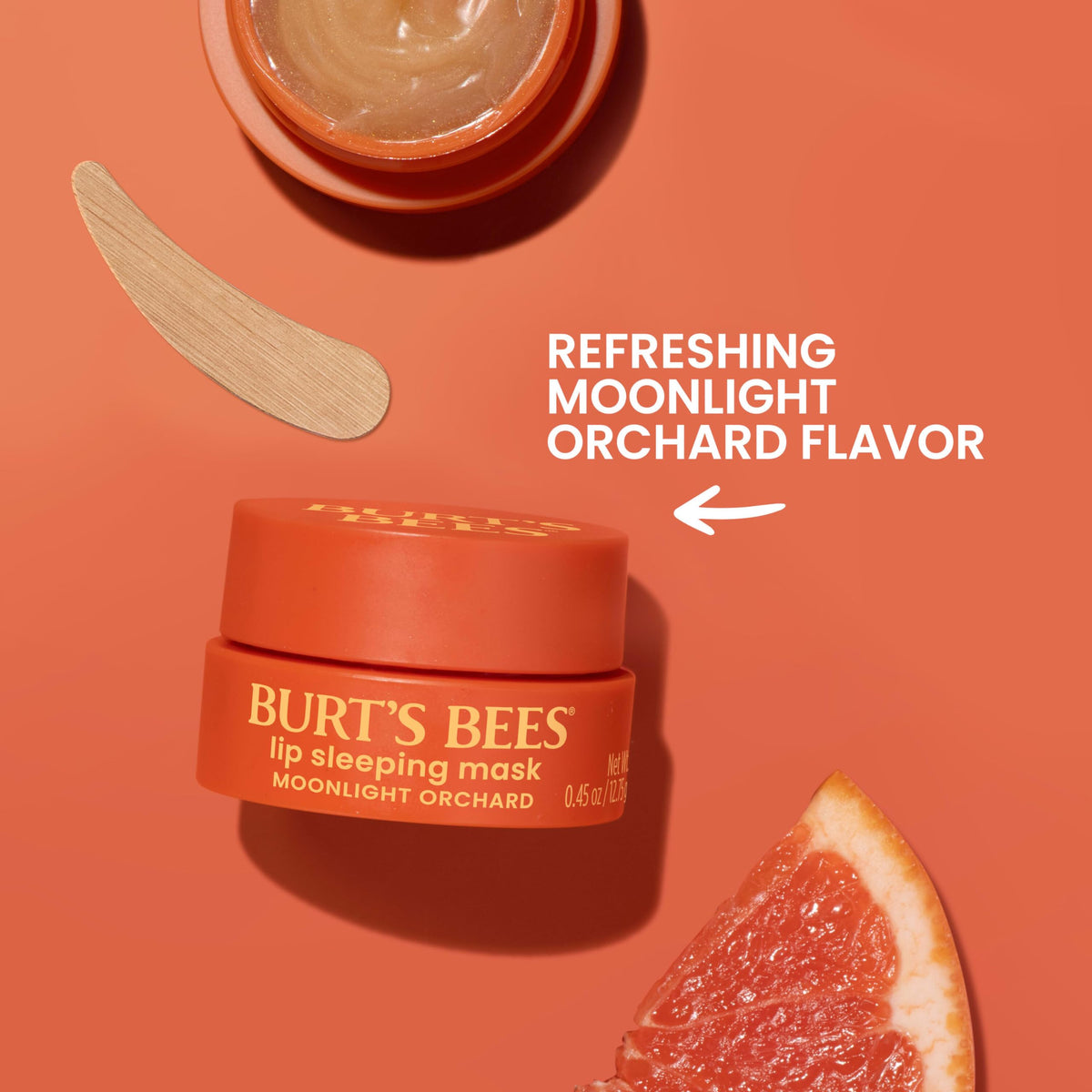 Vue arrière du pot de masque de nuit Burt's Bees Moonlight Orchard