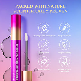 Vue arrière du sérum de croissance pour sourcils VieBeauti