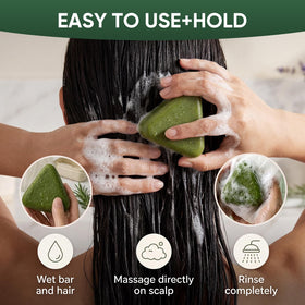 Vue arrière du shampooing solide Pwkvsn avec informations du produit