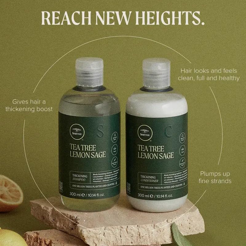 Vue arrière du shampooing Tea Tree Épaississant 33,8 fl oz
