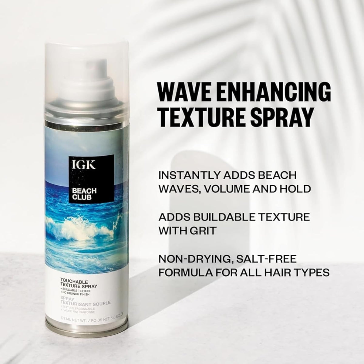 Vue arrière du spray texturisant IGK Beach Club