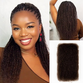 Vue avant des cheveux humains bulk Kinky de 22 pouces