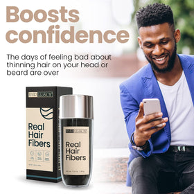 Vue avant des Fibres de Cheveux Hair Illusion Noires