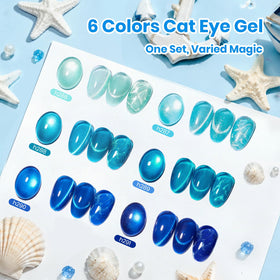 Vue avant des flacons de vernis Cat Eye de beetles