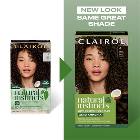 Vue avant du kit de coloration cheveux Clairol avec huile de coco et aloe