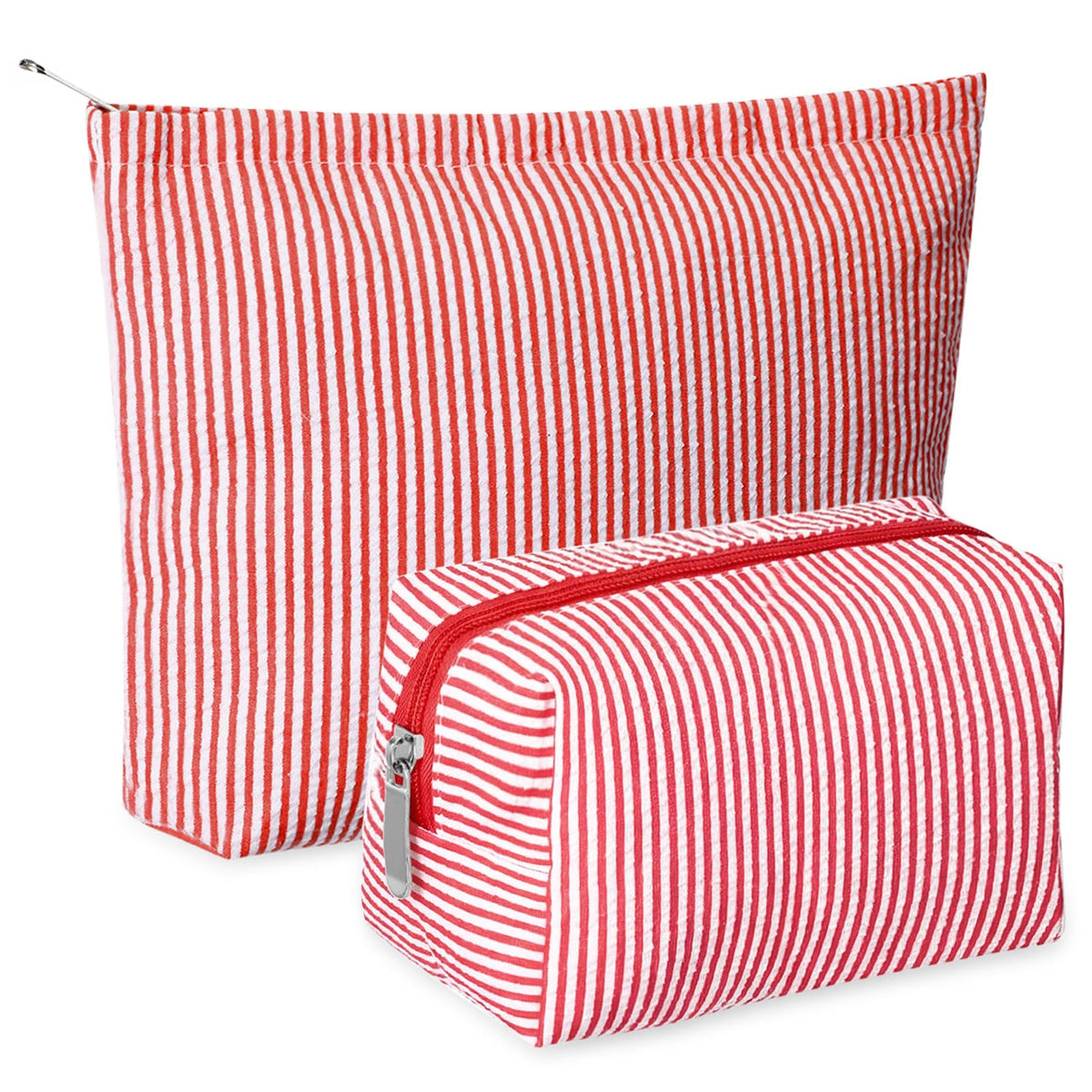 Vue avant du set de pochettes de maquillage Huhumy en rouge