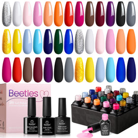 Vue d'ensemble de l'ensemble de vernis à ongles neon beetles