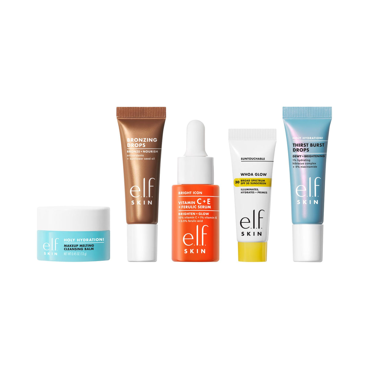 Vue d'ensemble du kit de soins visage e.l.f.