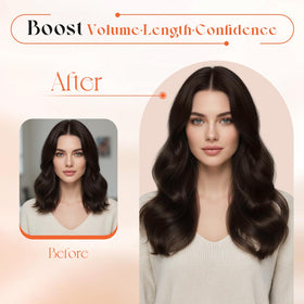 Vue d'un modèle utilisant les extensions Sunny Hair pour un look professionnel