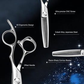 Vue de côté des ciseaux de coiffure YASAKA 6 pouces en usage