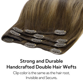 vue de côté des extensions capillaires clip-in hotbanana