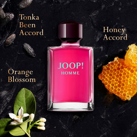 Vue de côté du flacon de Joop! Homme avec étiquette visible
