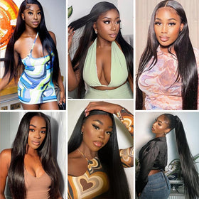 Vue de dessus des bundles d'extensions cheveux Afeier
