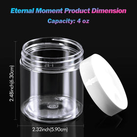 Vue de dessus des pots en plastique Eternal Moment 4 oz