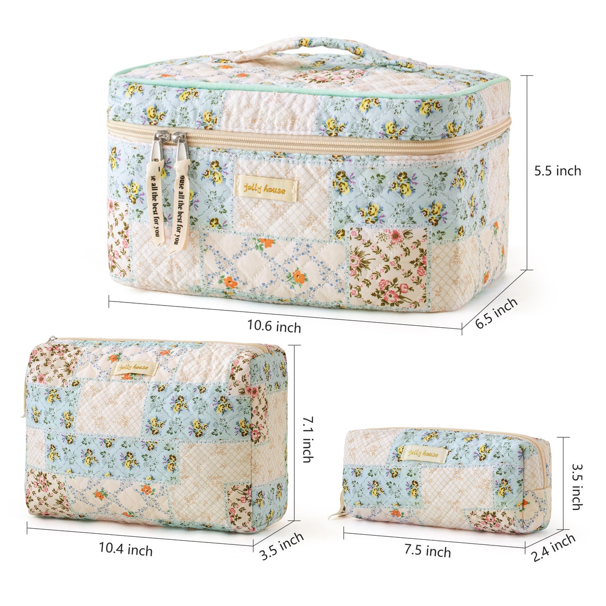 Vue de dos de la trousse de maquillage HBselect avec motif floral