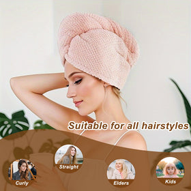 Vue de face d'une serviette Kldnkig en microfibre pour cheveux
