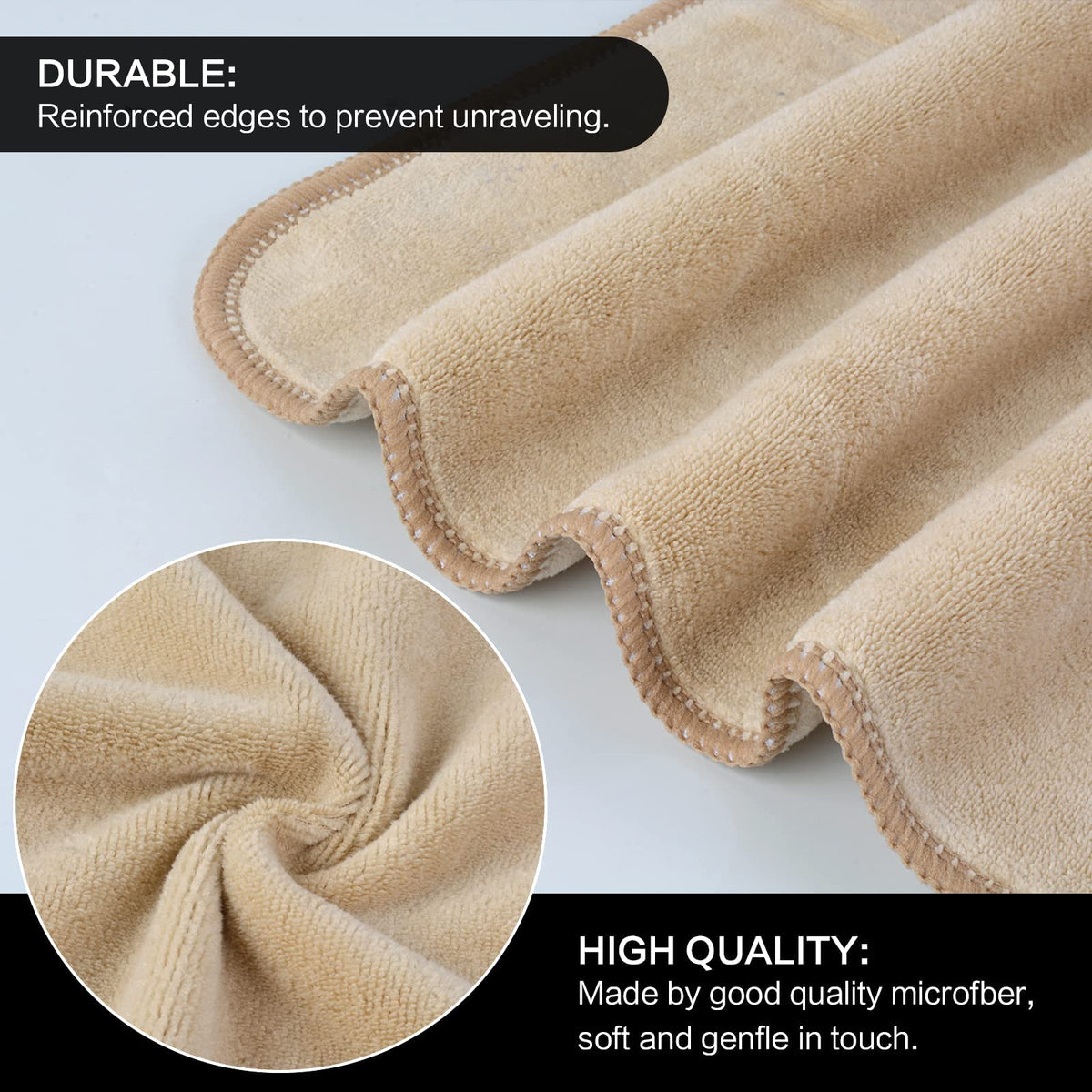 Vue de face des serviettes en microfibre SINLAND, douces et absorbantes