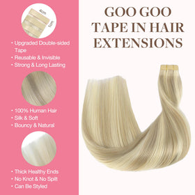 Vue de l'adhésif des extensions de cheveux GOO GOO