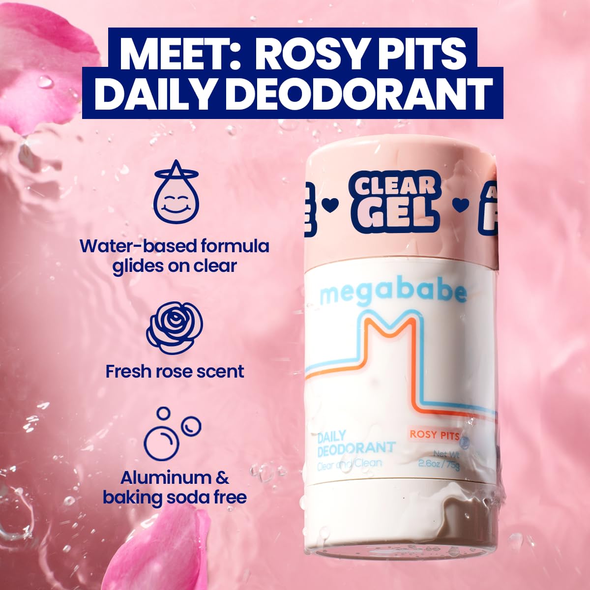 Vue de l'arrière du déodorant Megababe Rosy Pits