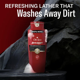 Vue de l'arrière du flacon de gel douche Old Spice