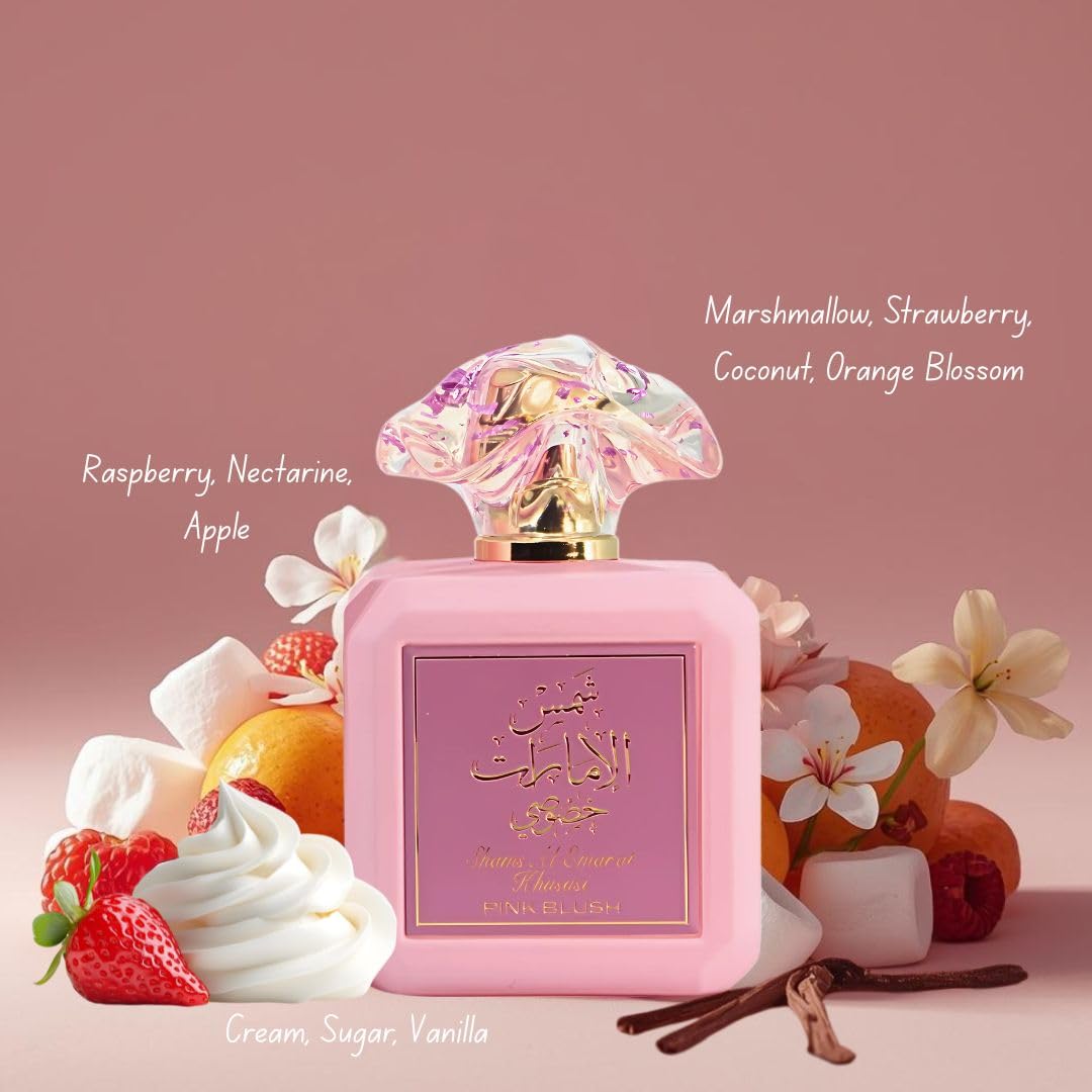 Vue de l'Eau de Parfum Pink Blush avec ses notes fruitées