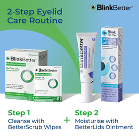 Vue de l'emballage des lingettes BlinkBetter avec dimensions
