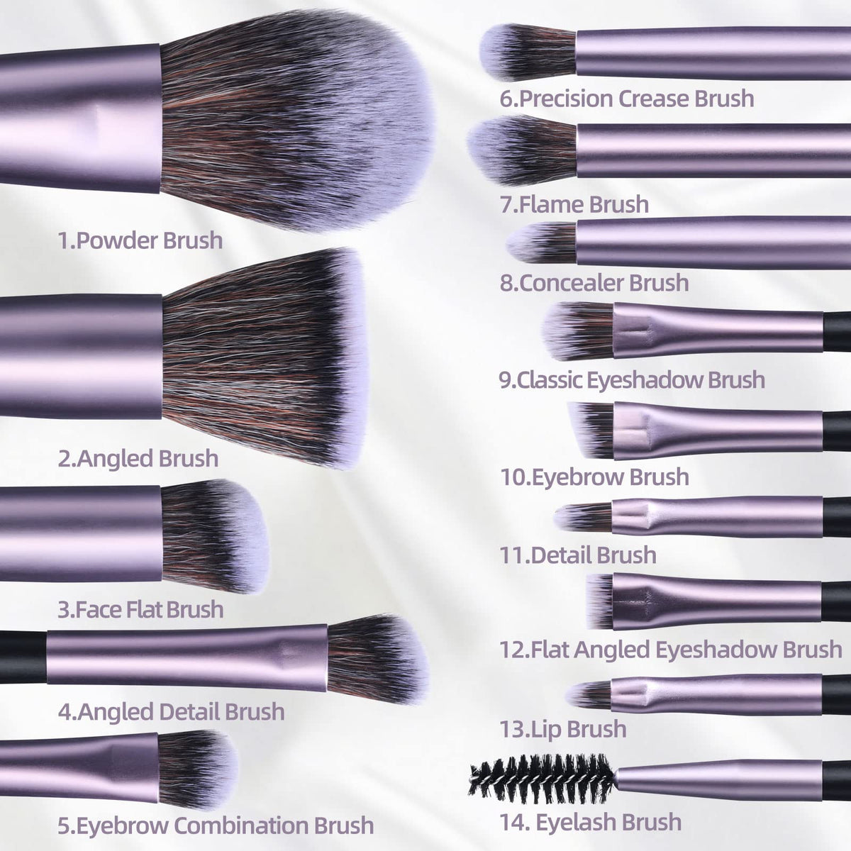 Vue de l'étui de voyage des pinceaux de maquillage BS-MALL