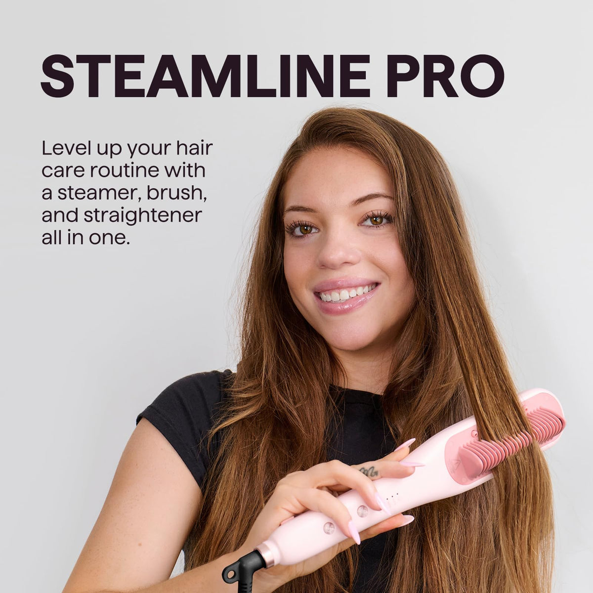 Vue de la brosse lissante wavytalk avec sa bouteille d'eau