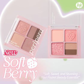 Vue de la palette Peripera Ink Pocket ouverte montrant les 4 teintes
