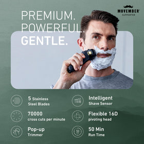 Vue de la tête de rasage flexible du rasoir Panasonic ARC5
