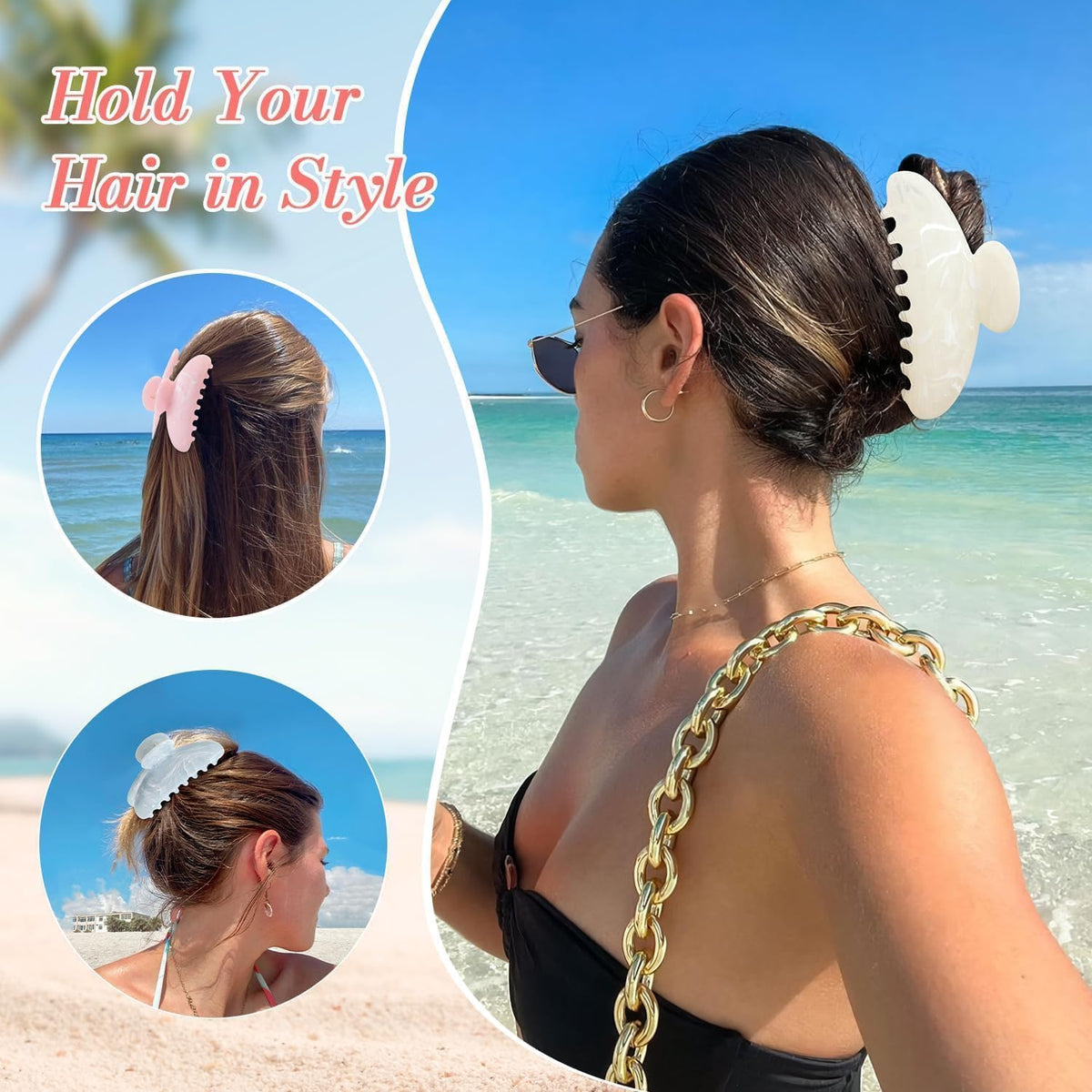 Vue de près d'une pince à cheveux Unbednigt avec texture antidérapante