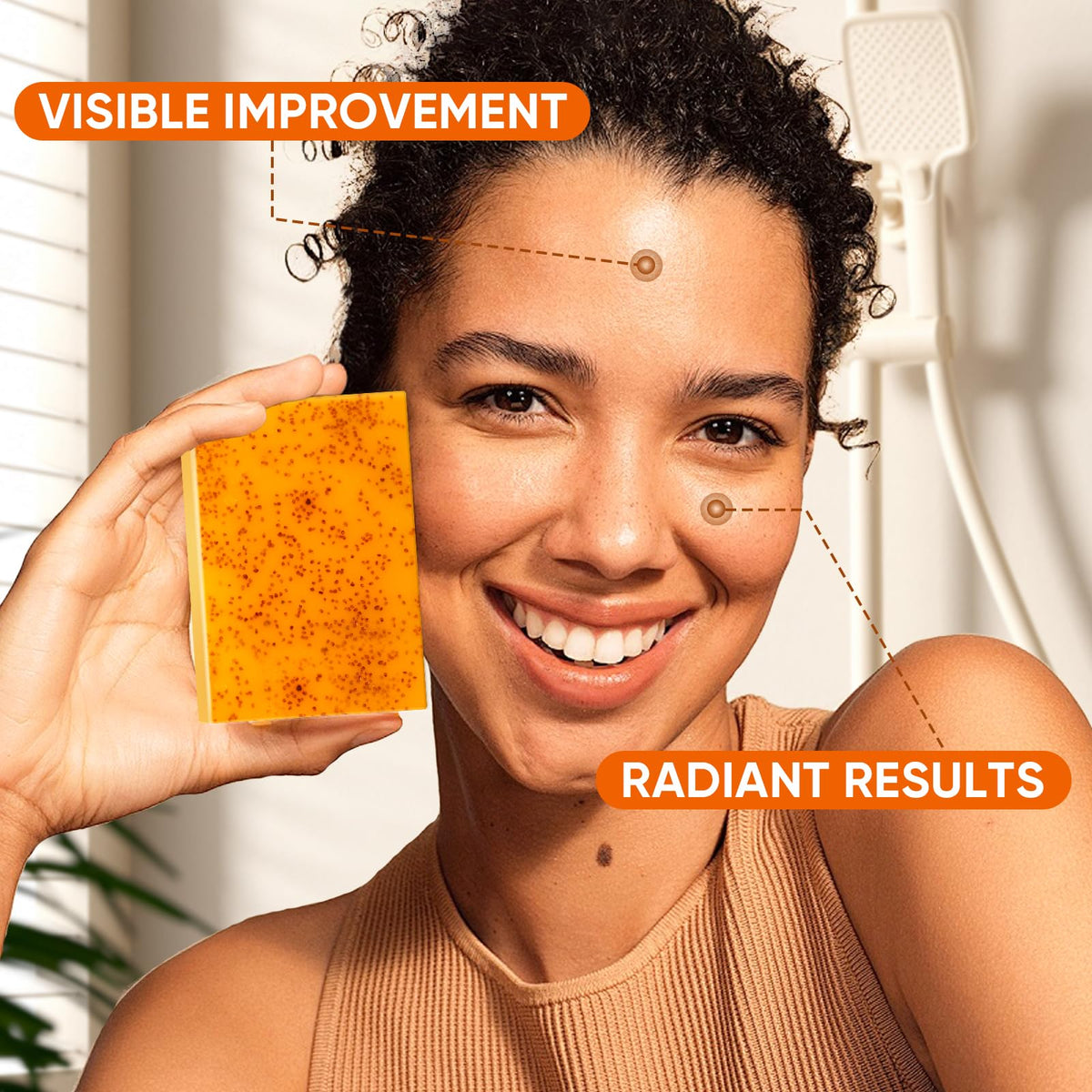 Vue des 3 savons OAKDOLCHE avec éponge exfoliante