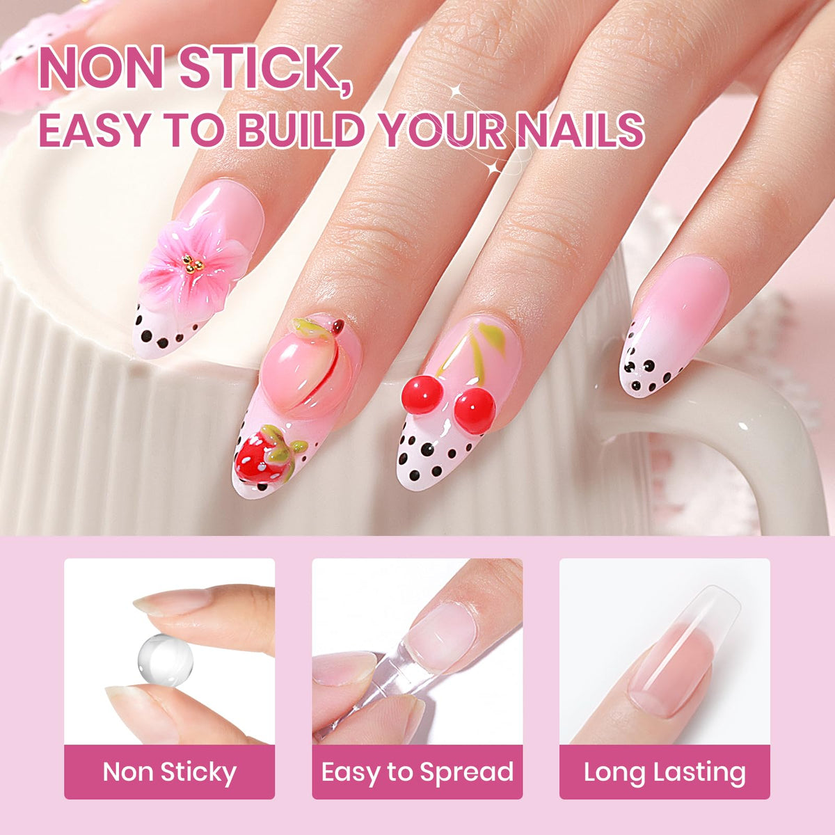 Vue des accessoires pour le nail art avec gel SUPWEE