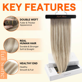 Vue des cheveux Remy doux et soyeux des extensions Full Shine