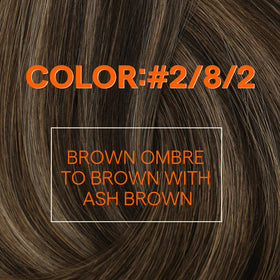 Vue des extensions capillaires Full Shine en ombre marron avec coupe personnalisée