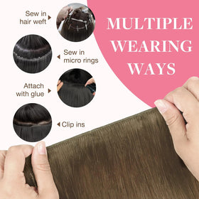 Vue des extensions de cheveux GOO GOO avec texture soyeuse