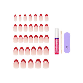 Vue des faux ongles KISS Core 'Optimistic' en rouge
