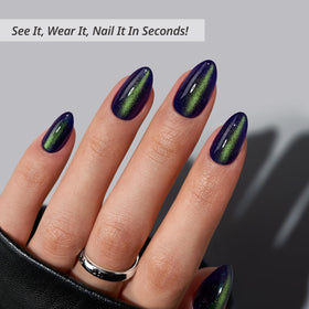 Vue des faux ongles pressés BTArtbox avec finition naturelle et design élégant
