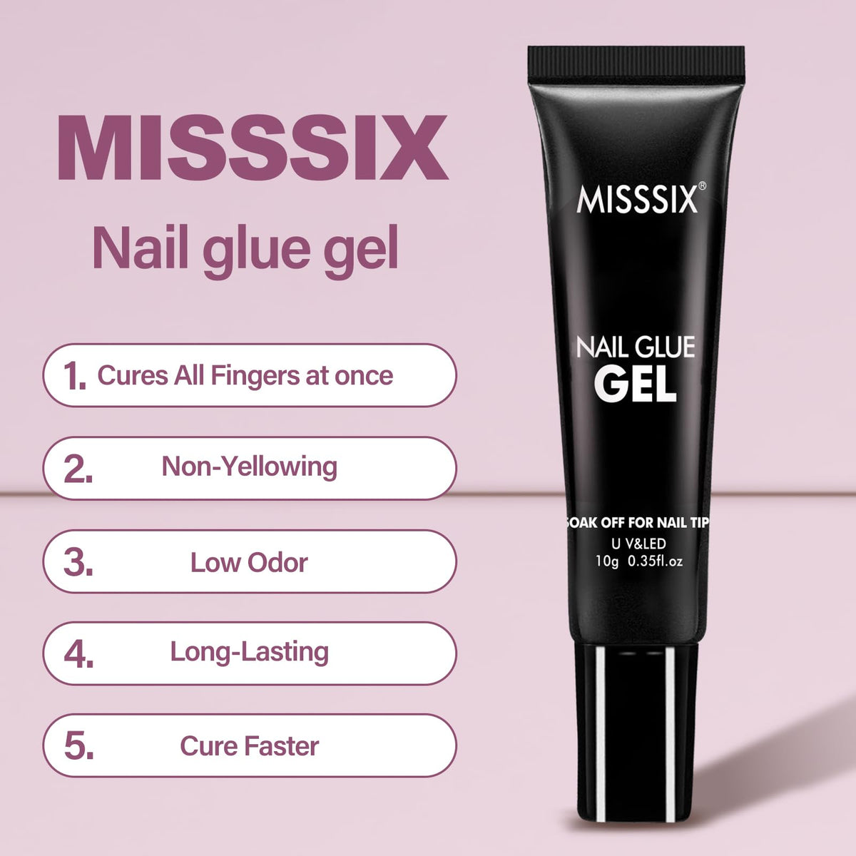 Vue des ongles posés avec le kit Misssix