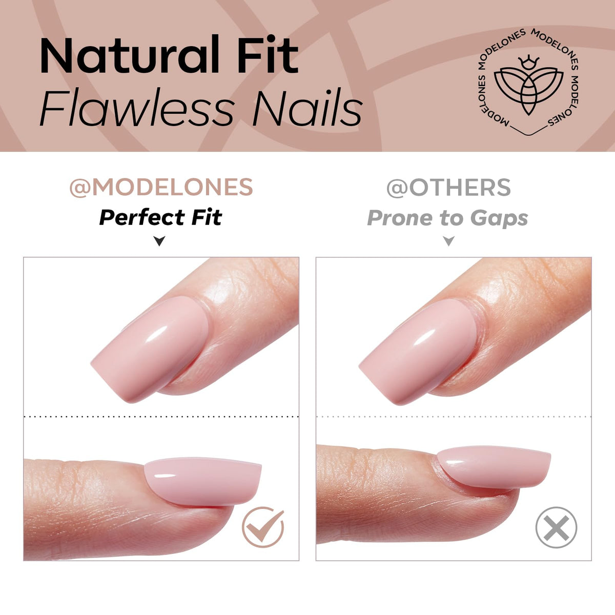 vue des ongles press-on modelones avec lime et bâtonnet