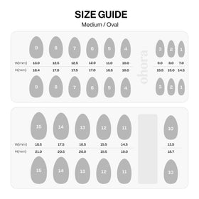 Vue des ongles pressés en gel ohora avec plusieurs tailles