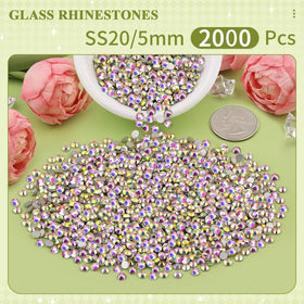 Vue des strass en verre cristal AB de 5 mm