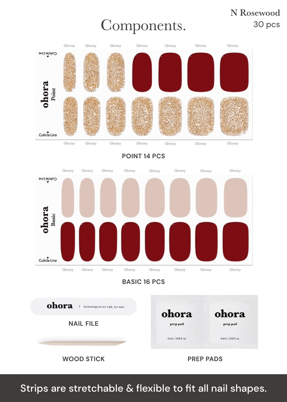 Vue des strips de vernis ohora avec leur emballage