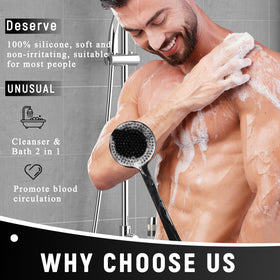 Vue du gant de douche VWMYQ avec manche long et antidérapant