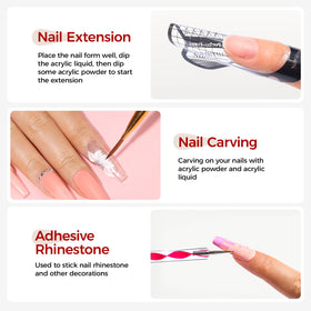 Vue du kit d'ongles acryliques VANSISOS dans son emballage